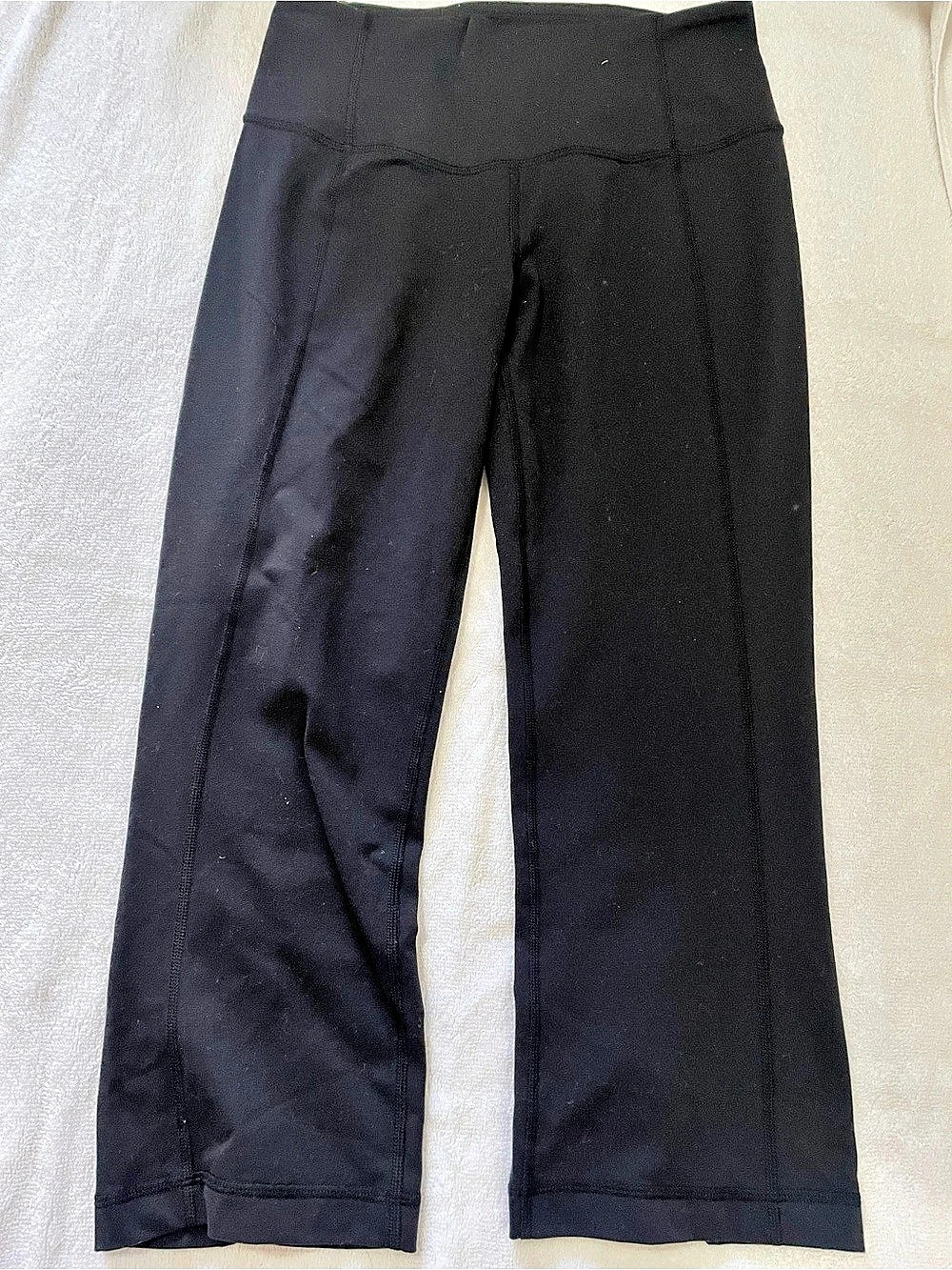 Lululemon Black Tadasana Slit Crop Leggings Yoga Pants Size 4